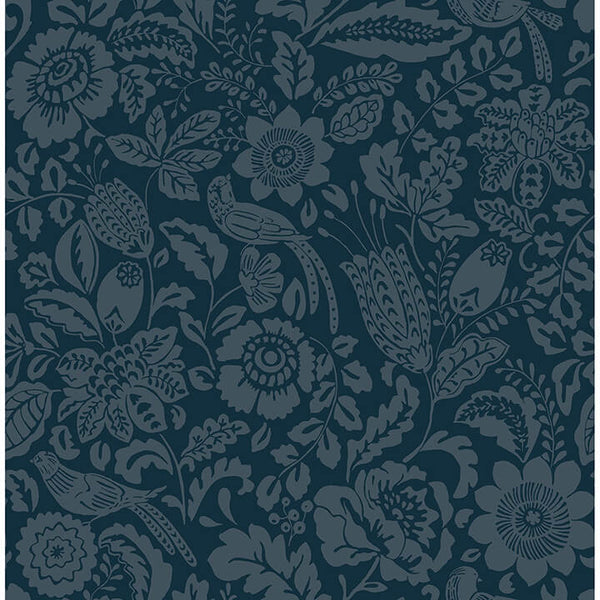 Marta, Navy Wallcoverings | Malibu Wallcovering