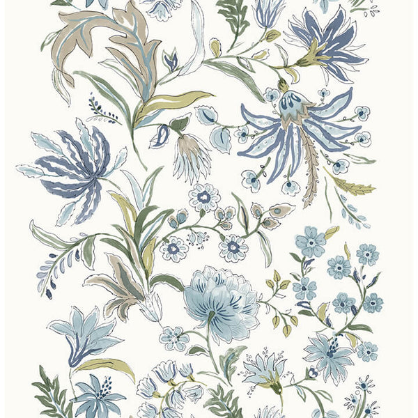 Teonna, Blue Wallcoverings | Malibu Wallcovering
