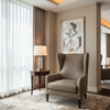 Fine Pebble Grain Mushroom Taupe Upholstered Chair | Architectural Fabrics