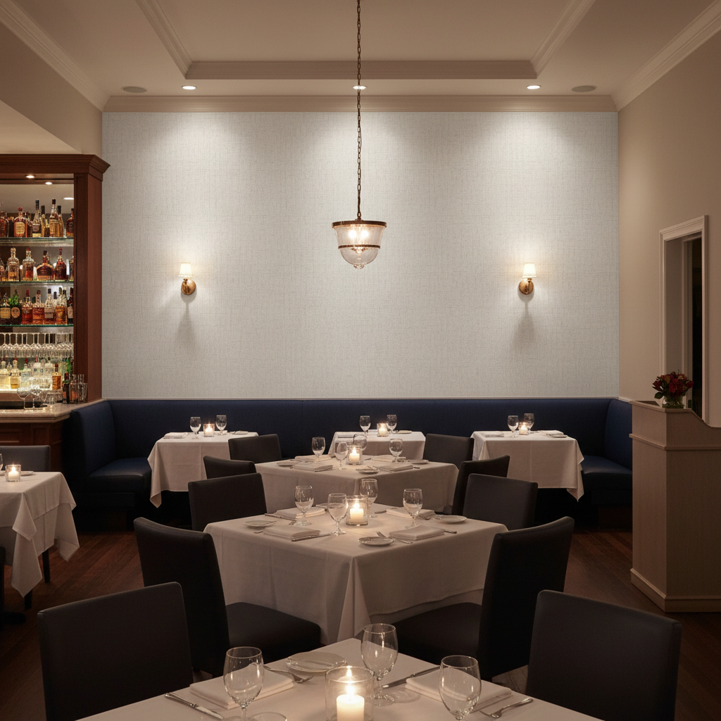 Barnard Type II Vinyl | Hollywood Wallcoverings - Restaurant Dining commercial room setting