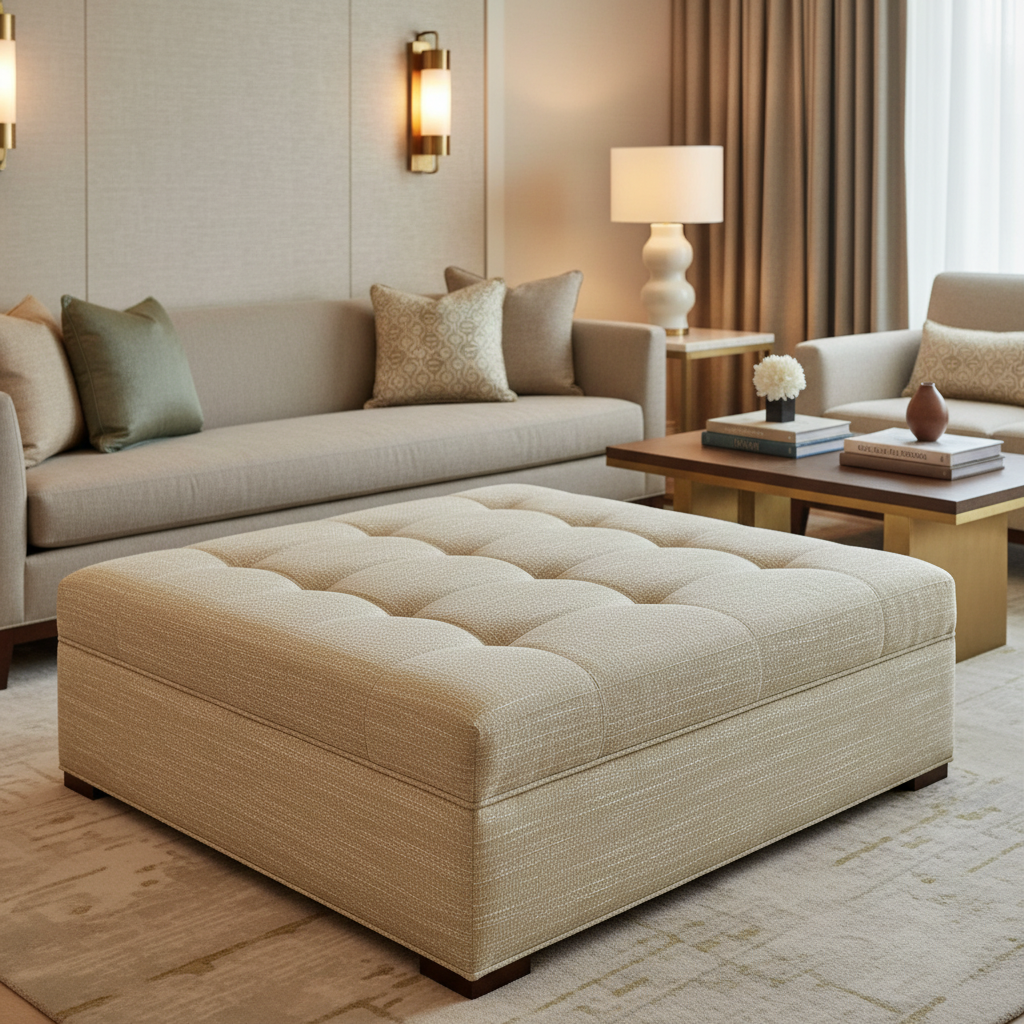 Tumble Reef - Dune Upholstered Ottoman | Architectural Fabrics