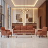 Fine Vertical Ribs Terracotta Clay Upholstered Sofa | Architectural Fabrics
