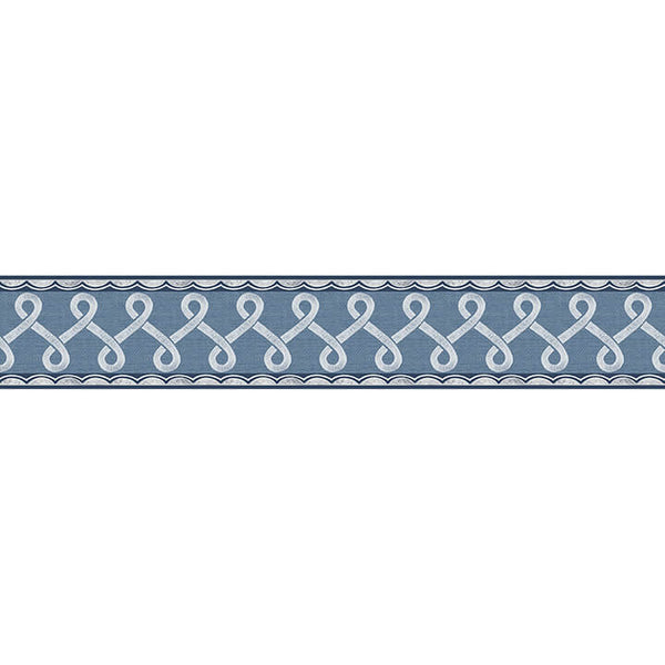 Scalloped Ribbon Border Blue | Jeffrey Stevens