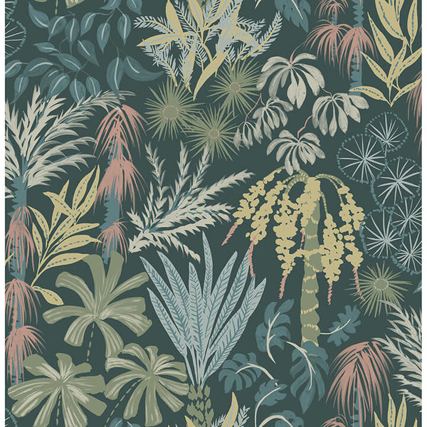 Everglades, Dark Green Wallcoverings | Malibu Wallcovering