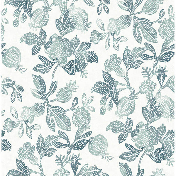 Beach Rose, Teal Wallcoverings | Malibu Wallcovering