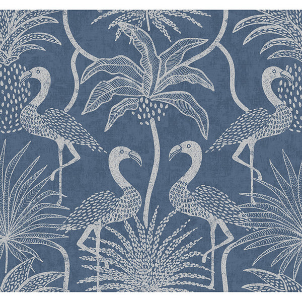 Biscayne, Denim Blue Wallcoverings | Malibu Wallcovering