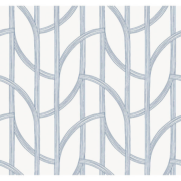Salvo - Navy Residential Wallcovering | Jeffrey Stevens