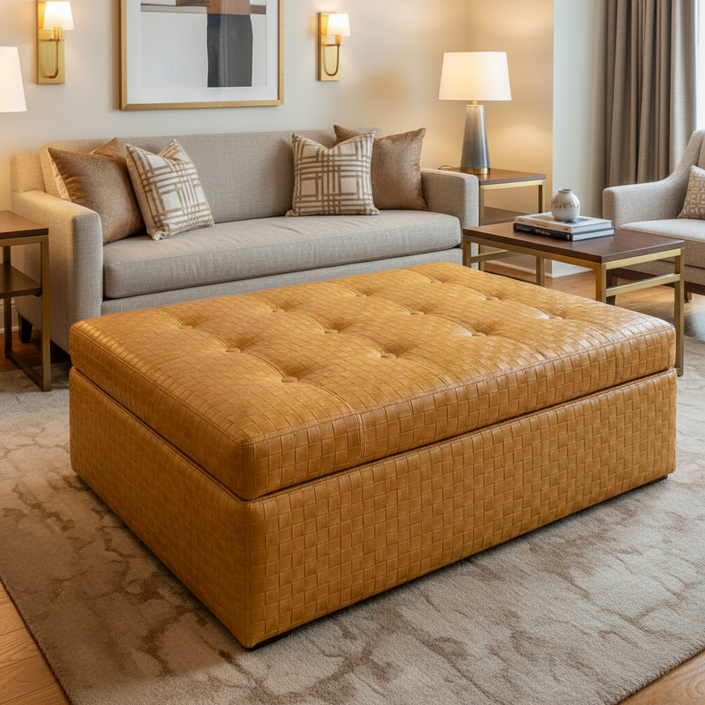 Berretta - Berretta Performance Vinyl Upholstered Ottoman | Architectural Fabrics