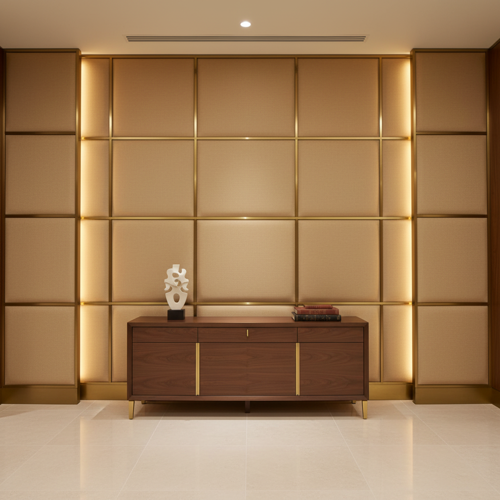 Pinnacle Rock - Almond Upholstered Wall Panel | Architectural Fabrics