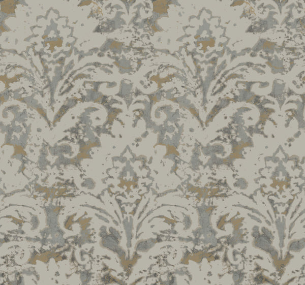 Velvet Crush Damask Taupe & Gold | Jeffrey Stevens