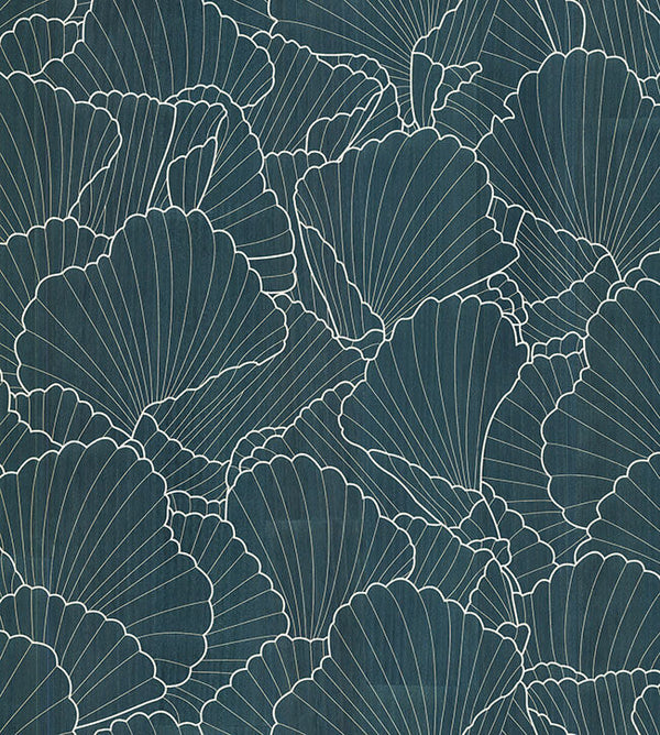 Shell Wood Veneer Navy Metallic | Jeffrey Stevens