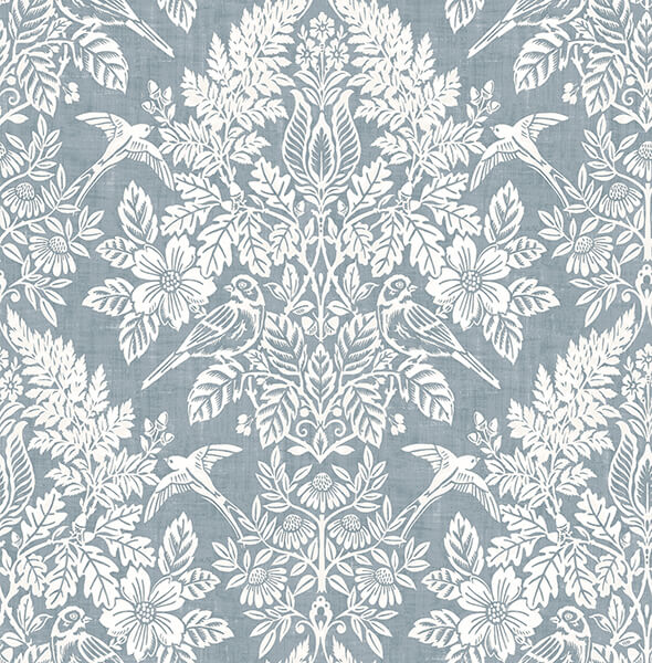 Finch, Light Blue Wallcoverings | Malibu Wallcovering