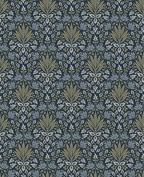 Woodbury, Navy Wallcoverings | Malibu Wallcovering