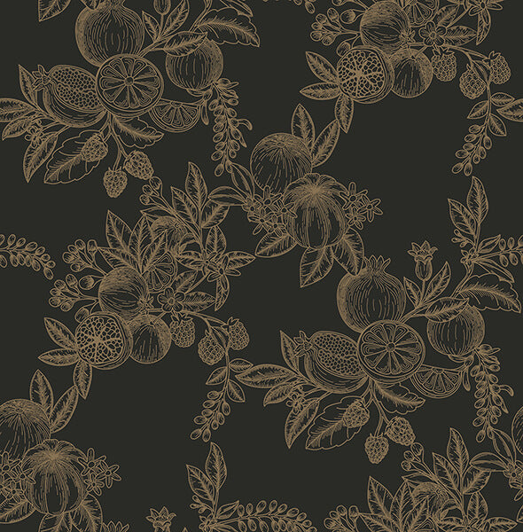 Gerty, Charcoal Wallcoverings | Malibu Wallcovering