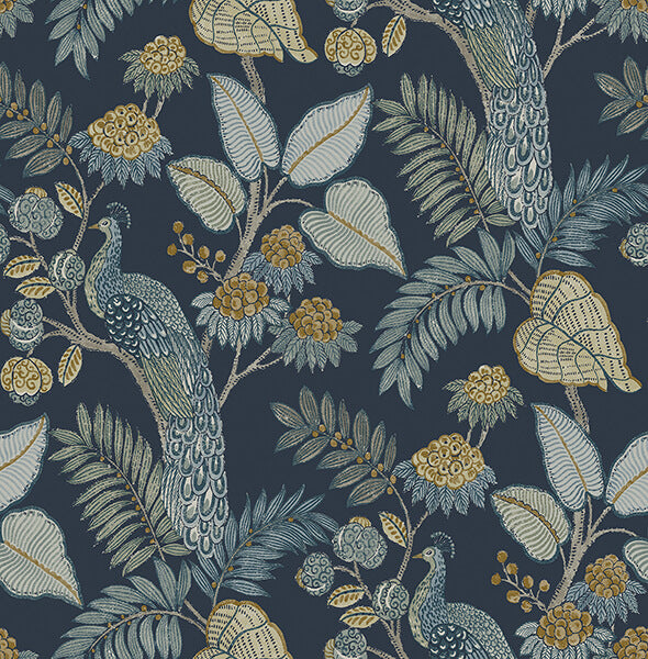 Geneva, Dark Blue Wallcoverings | Malibu Wallcovering