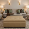 Aire Pebbled - Desert Sand Breathable Polyurethane Upholstered Ottoman | Architectural Fabrics