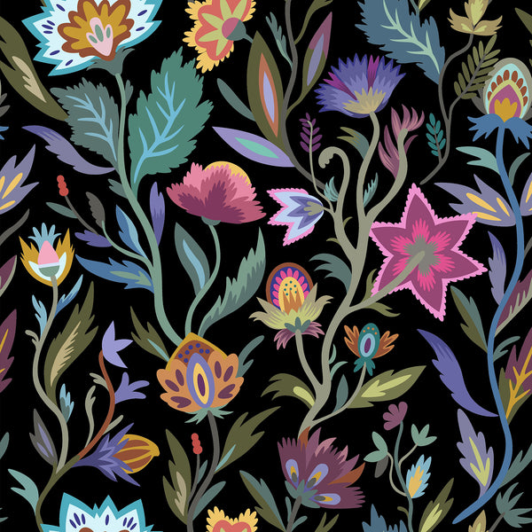 Mallory, Black Wallcoverings | Malibu Wallcovering