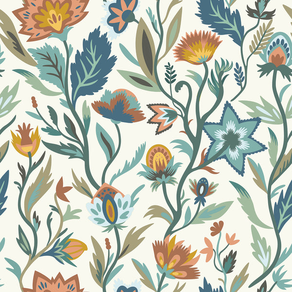 Mallory, Blue Wallcoverings | Malibu Wallcovering
