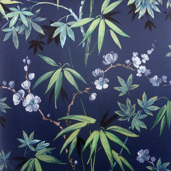 Desi, Navy Wallcoverings | Malibu Wallcovering