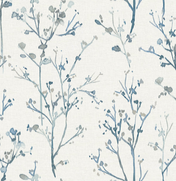 Silverling, Blue Wallcoverings | Malibu Wallcovering