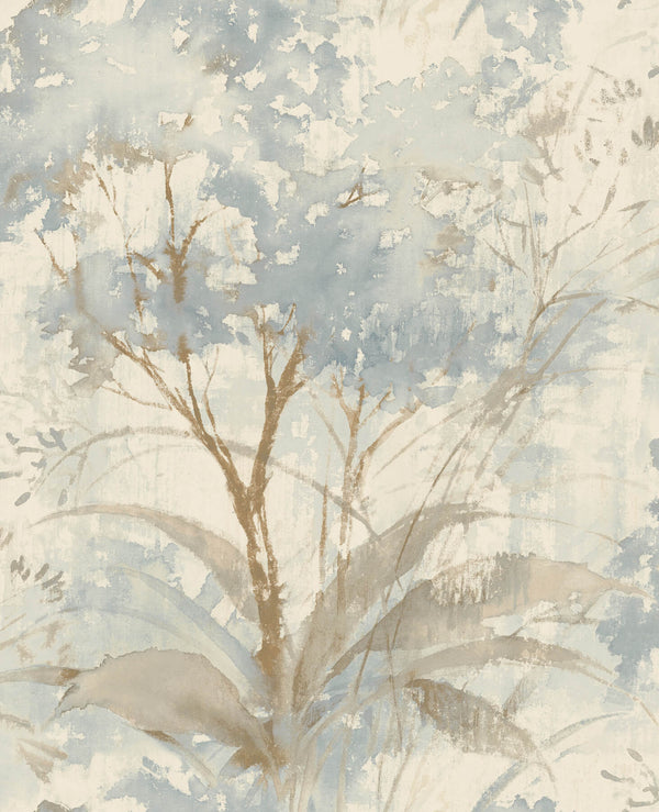 Mistwood, Blue Wallcoverings | Malibu Wallcovering