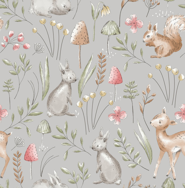 Forest Animals Grey | Jeffrey Stevens