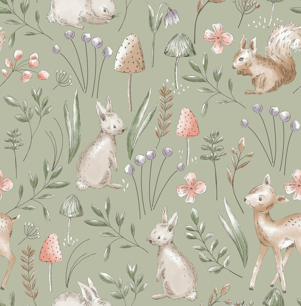 Forest Animals Sage | Jeffrey Stevens