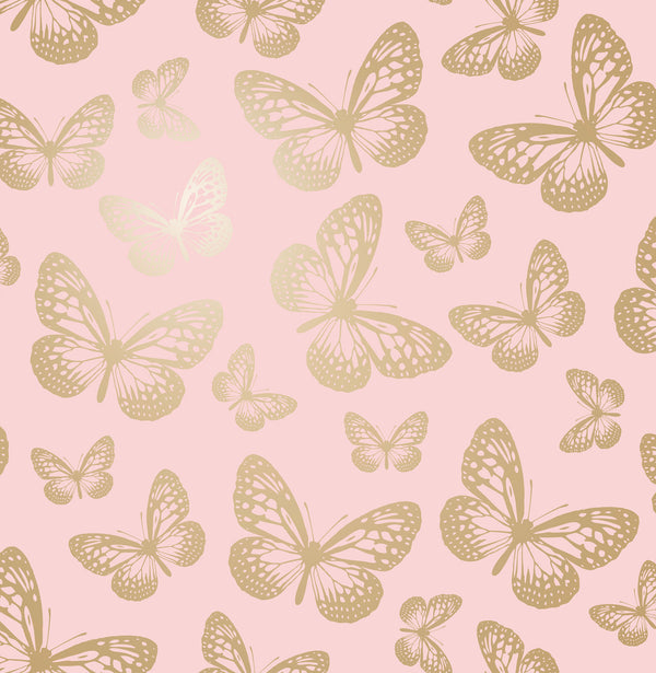 Metallic Butterflies Pink | Jeffrey Stevens