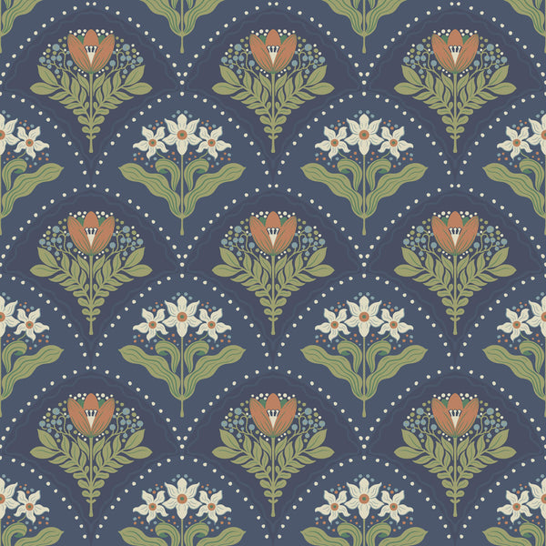 Maj, Navy Wallcoverings | Malibu Wallcovering