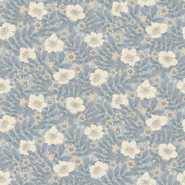 Maggan, Blue Wallcoverings | Malibu Wallcovering