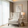 Fine Textured Grain Soft White Upholstered Chair | Architectural Fabrics