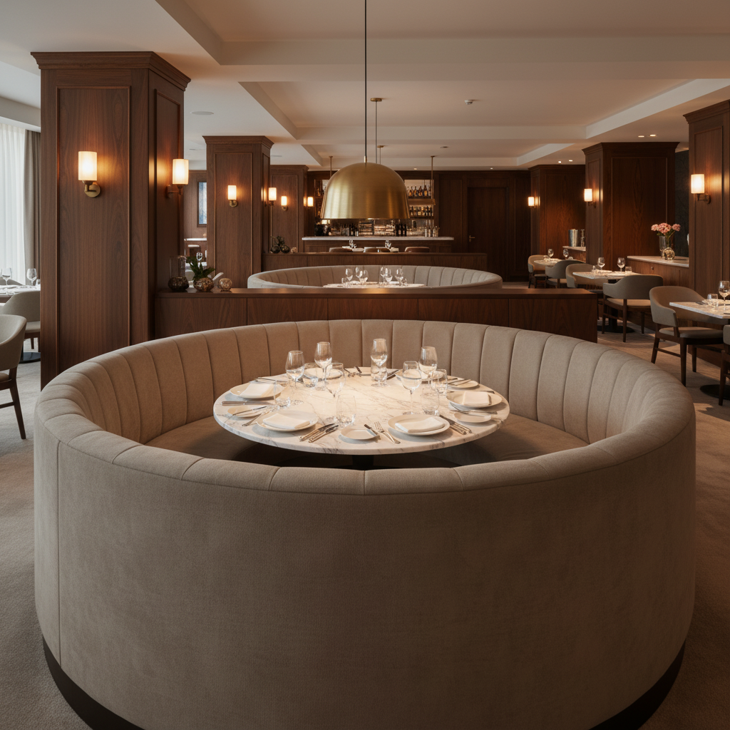 Smooth Suede Texture Mushroom Taupe Upholstered Banquette | Architectural Fabrics