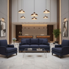 Subtle Velvet Texture Deep Indigo Upholstered Sofa | Architectural Fabrics