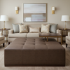 Analog - Cocoa Nib Etched Polyurethane Upholstered Ottoman | Architectural Fabrics