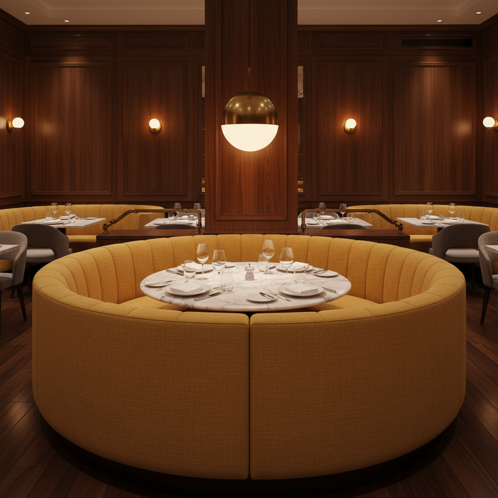 Soper Hole - Sorbet Upholstered Banquette | Architectural Fabrics