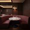 Smooth Velvet Texture Deep Burgundy Upholstered Banquette | Architectural Fabrics