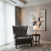 Fine Grain Texture Deep Charcoal Upholstered Chair | Architectural Fabrics