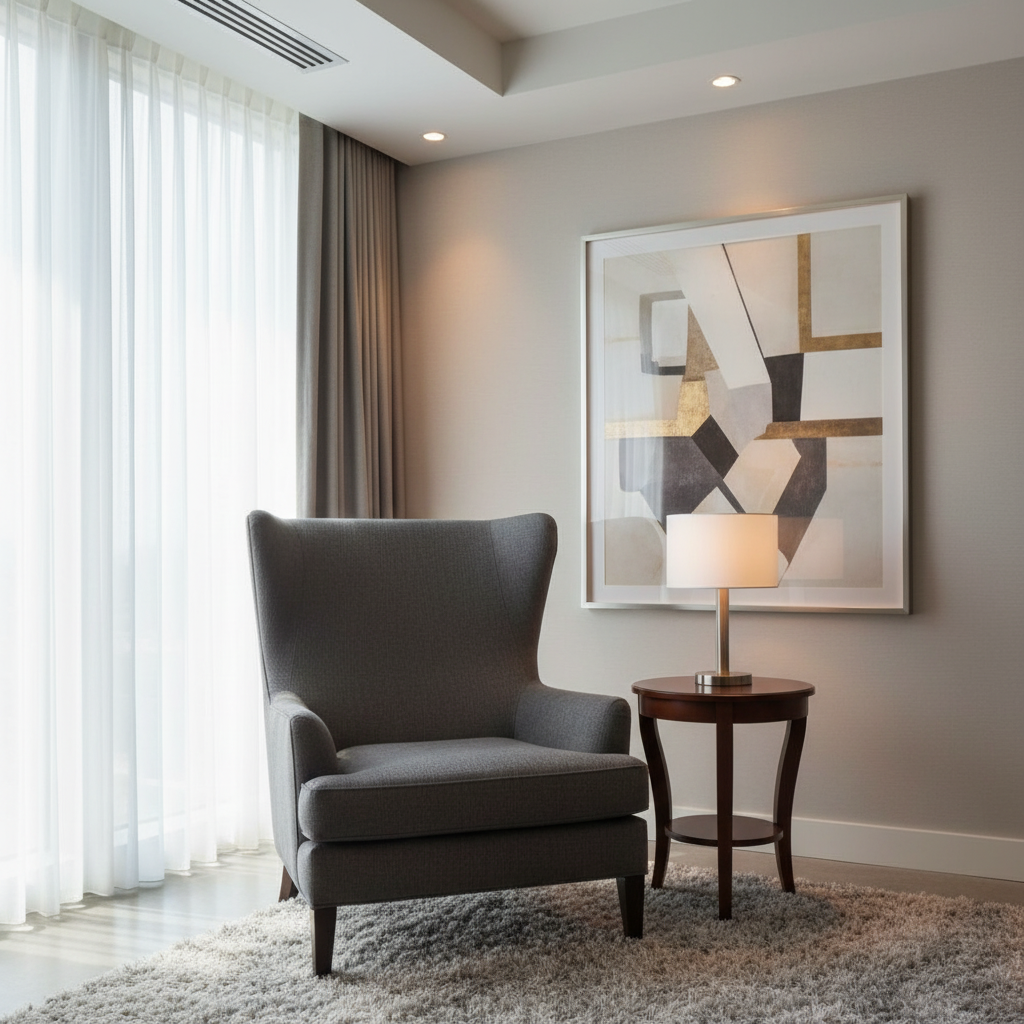 Fine Grain Texture Deep Charcoal Upholstered Chair | Architectural Fabrics