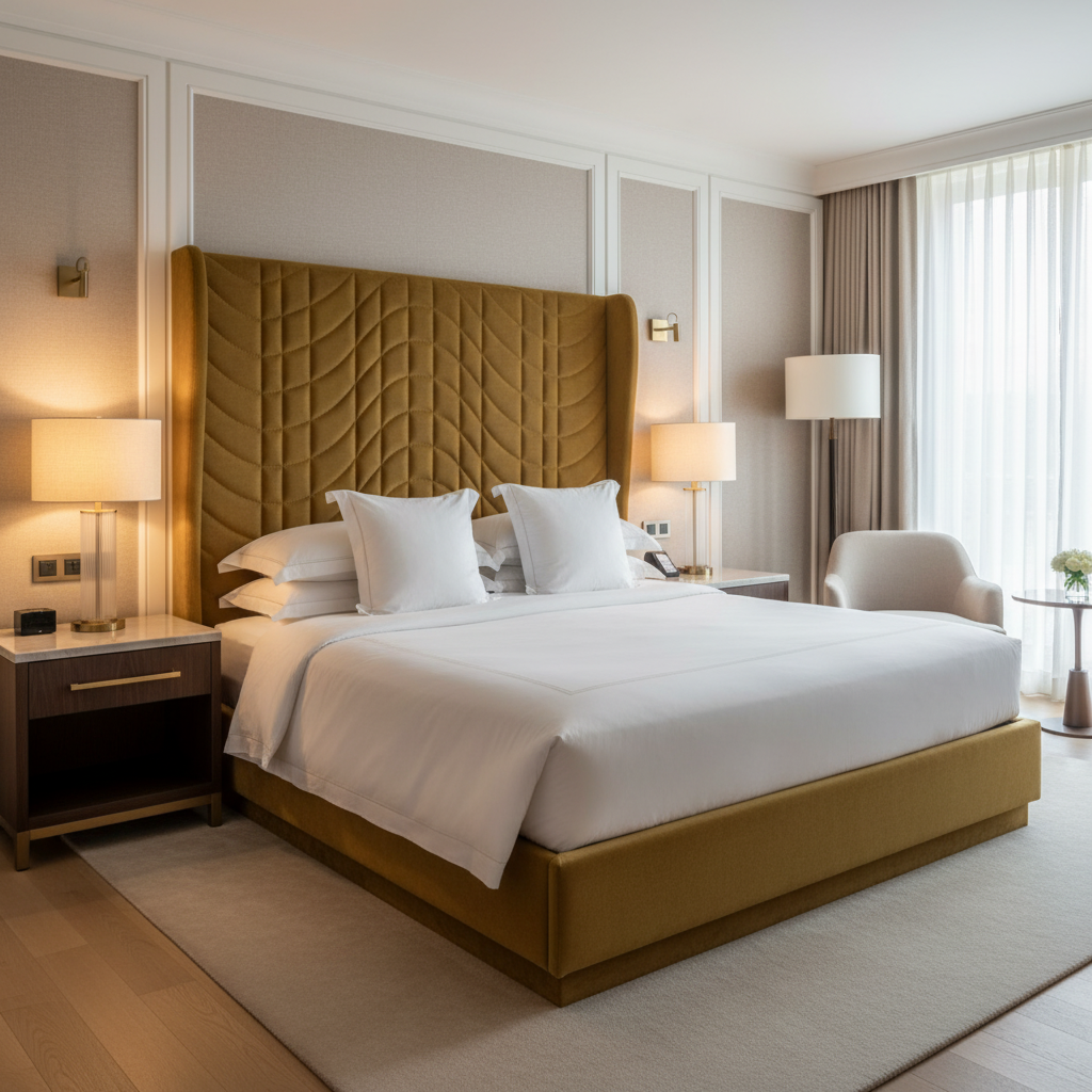 Waterfall Bay - Honeycomb Upholstered Headboard | Architectural Fabrics