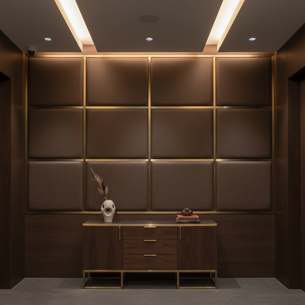 Port Royal - Truffle Upholstered Wall Panel | Architectural Fabrics