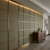Smooth Pebble Grain Muted Olive Upholstered Wall Panel | Architectural Fabrics