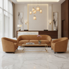 Smooth Pebble Grain Golden Caramel Upholstered Sofa | Architectural Fabrics