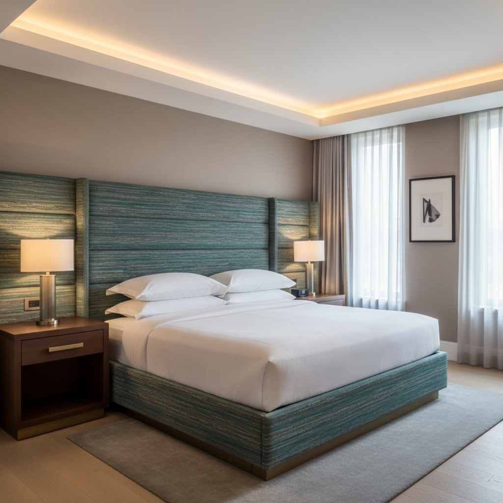 Pigeon Island - Lake Upholstered Headboard | Architectural Fabrics