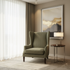 Woven Crosshatch Texture Olive Drab Upholstered Chair | Architectural Fabrics