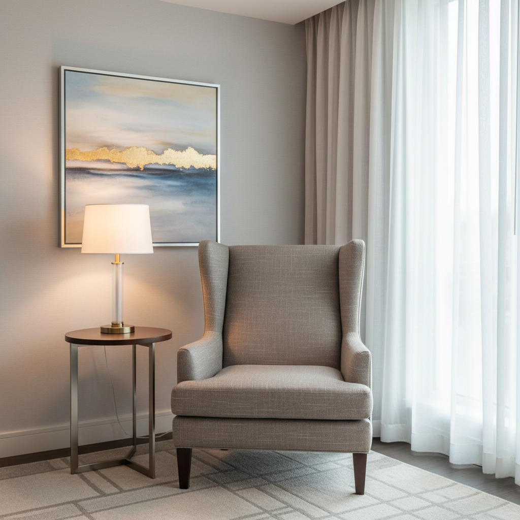 Brushed Linen Weave Soft Taupe Upholstered Chair | Architectural Fabrics