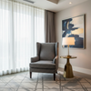 Woven Tweed Texture Charcoal Tweed Upholstered Chair | Architectural Fabrics