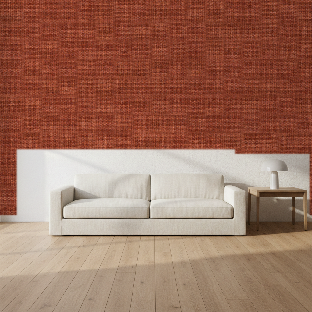Nantucket Grasscloth Russet Wallcovering | Phillipe Romano room setting