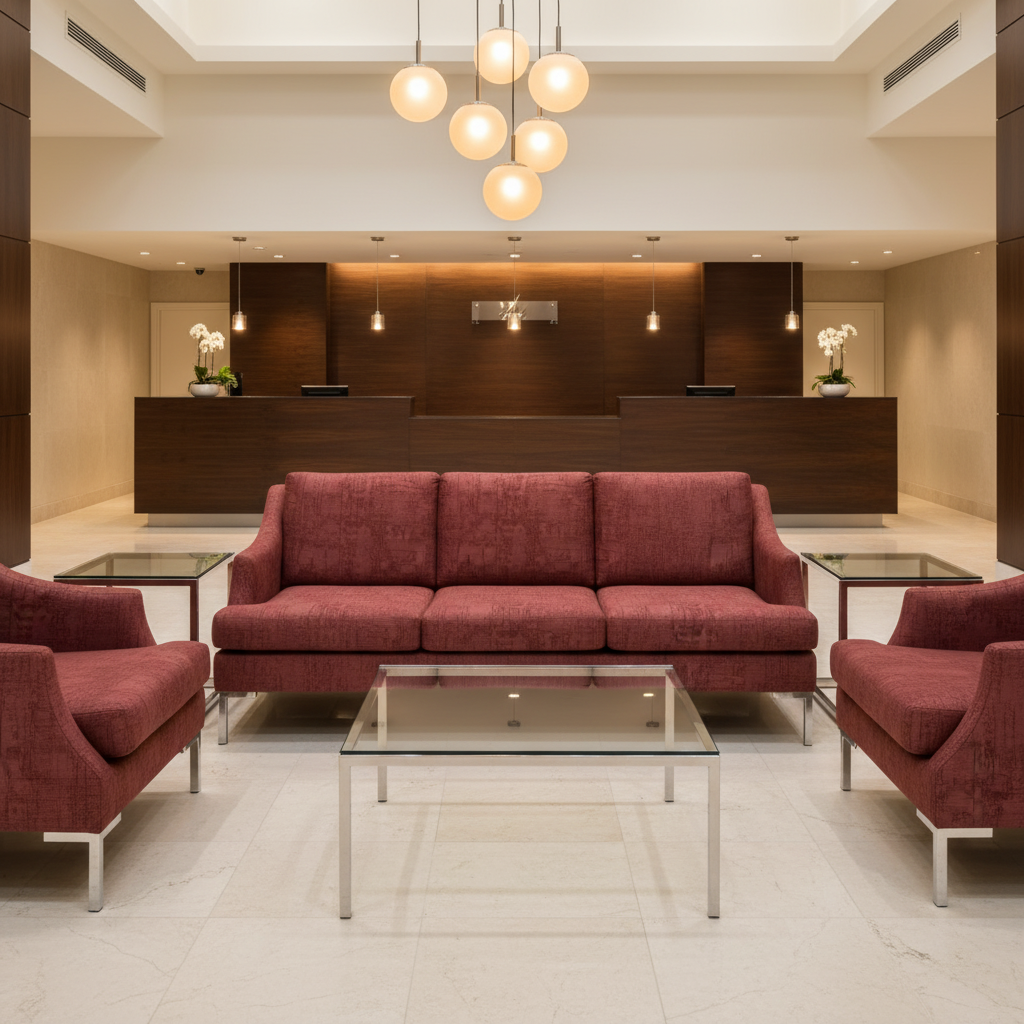 Turf Bay - Cherry Upholstered Sofa | Architectural Fabrics
