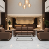 Smooth Pebble Grain Rich Umber Upholstered Sofa | Architectural Fabrics