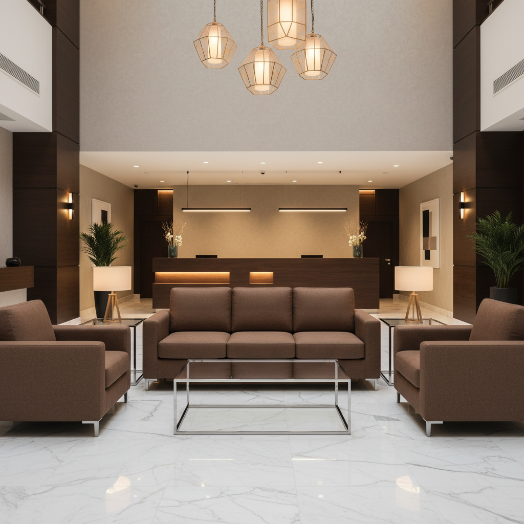 Smooth Pebble Grain Rich Umber Upholstered Sofa | Architectural Fabrics